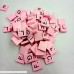 100 Wooden Scrabble Tiles Black Letters Numbers Crafts Wood Alphabets Kid's Wooden Learning Puzzle Toy Pink B074QNDFFP